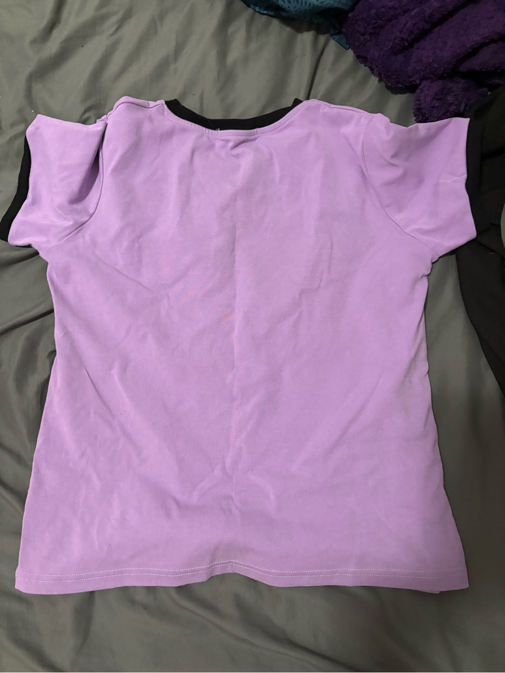 Lilac Short-Sleeve Tee with Black Trim